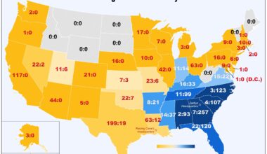 [OC] Comparing the number of Raising Cane’s and Zaxbys locations