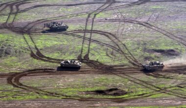 tanks in a field