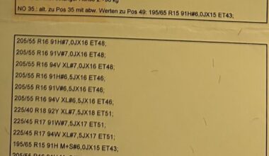 Erlaubte Dimension Ganzjahresreifen mit M&S Kennzeichnung