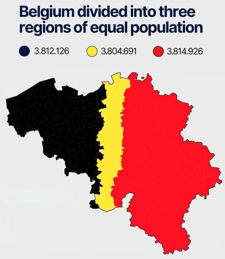 Population distribution in Belgium