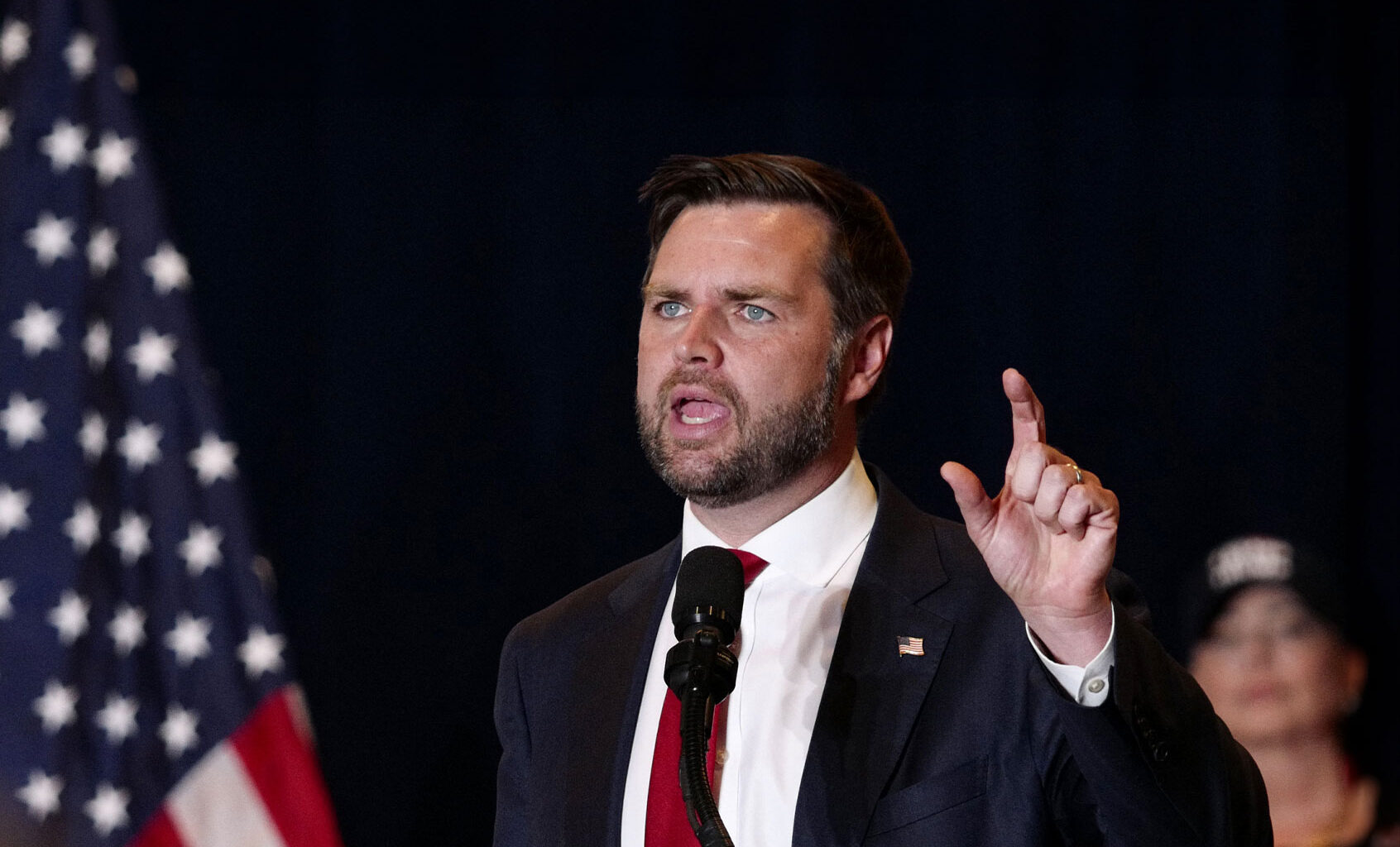 JD Vance at a campaign event  in Phoenix, Sept. 5, 2024. (Olivier Touron/AFP via Getty Images)