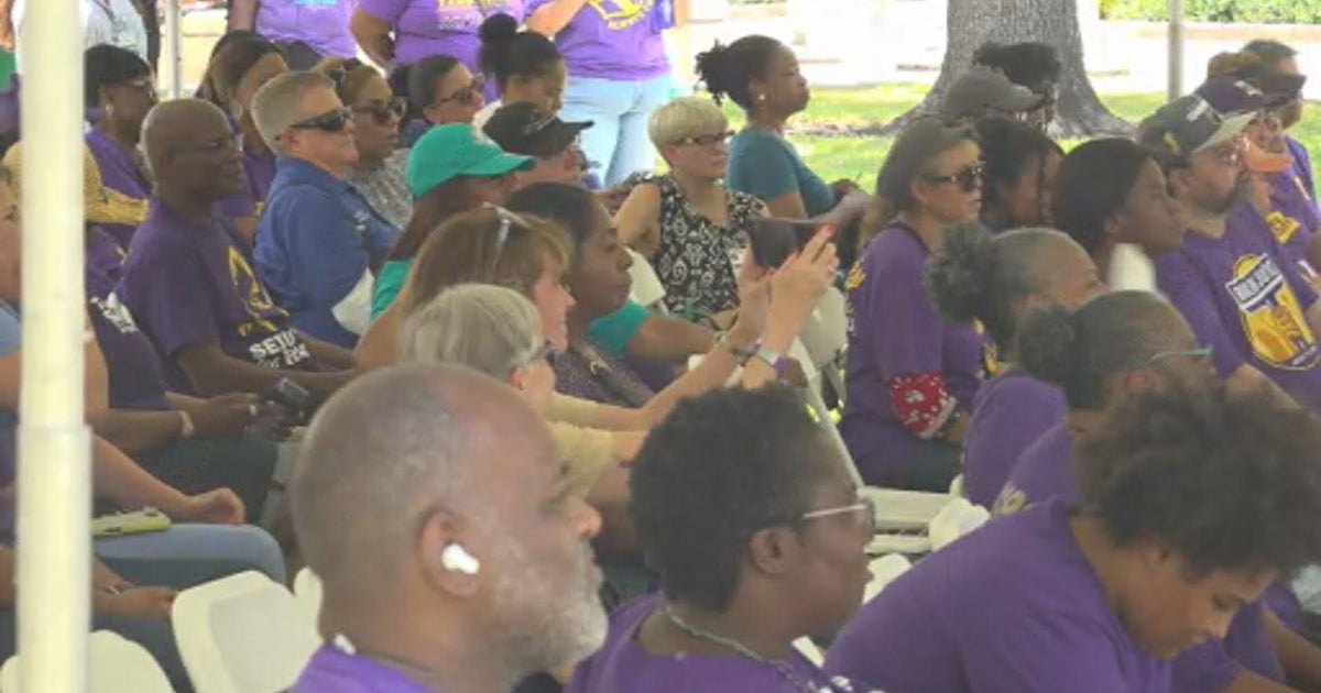 Miami health care workers rally in support of immigrants, speaking out against "big, beautiful bill" cuts