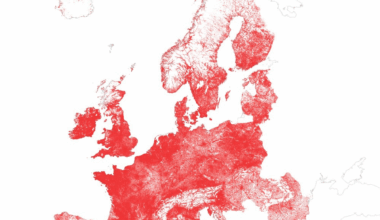 Population density in Europe. Spain is built different.