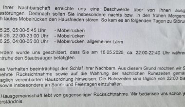 Neighbours complain about noise