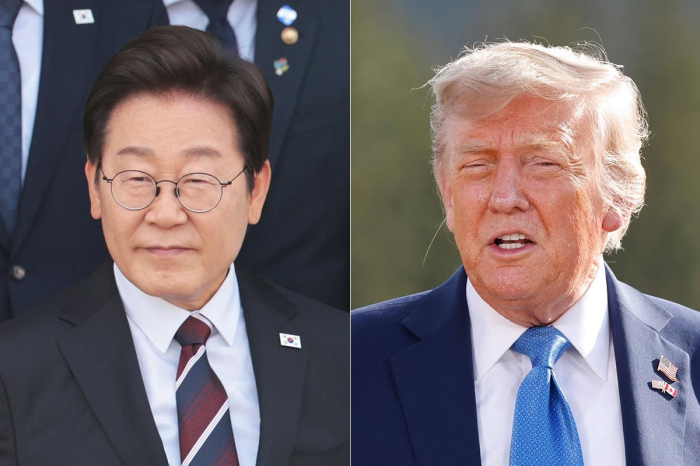 South Korean President Lee Jae-myung (left), US President Donald Trump