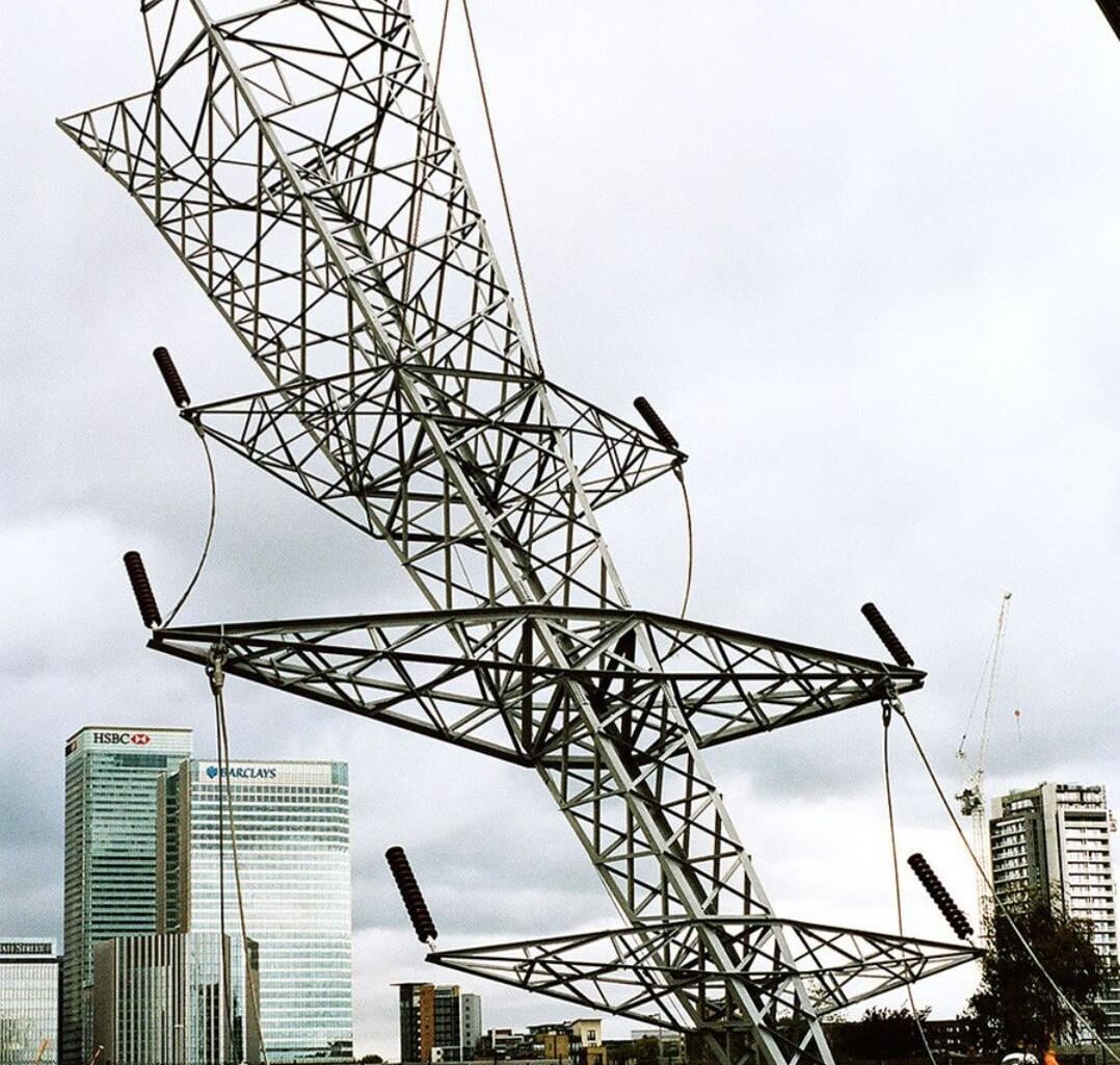 "A bullet from a shooting star" by Alex Chinneck. On Greenwich Peninsula is being taken down after 10 years to make way for a new installation.