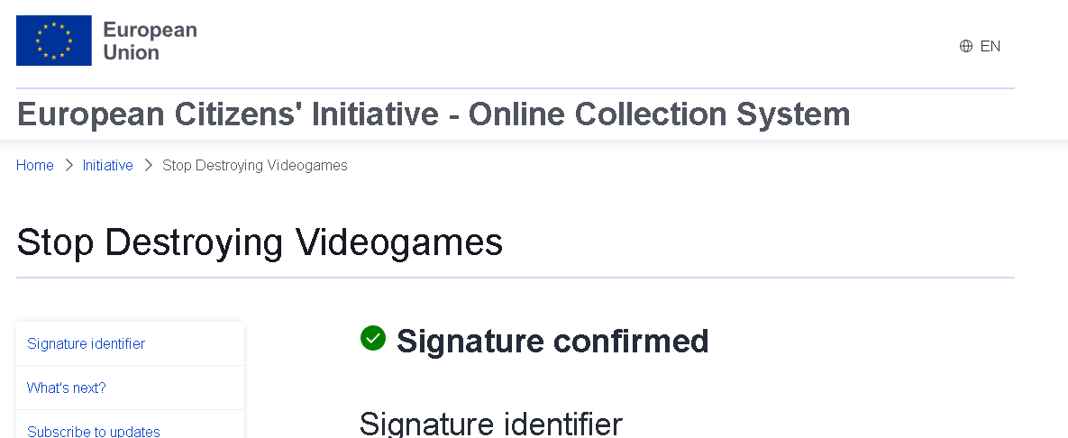 If anyone here cares about consumer rights in video game industry, please sign this initiative.