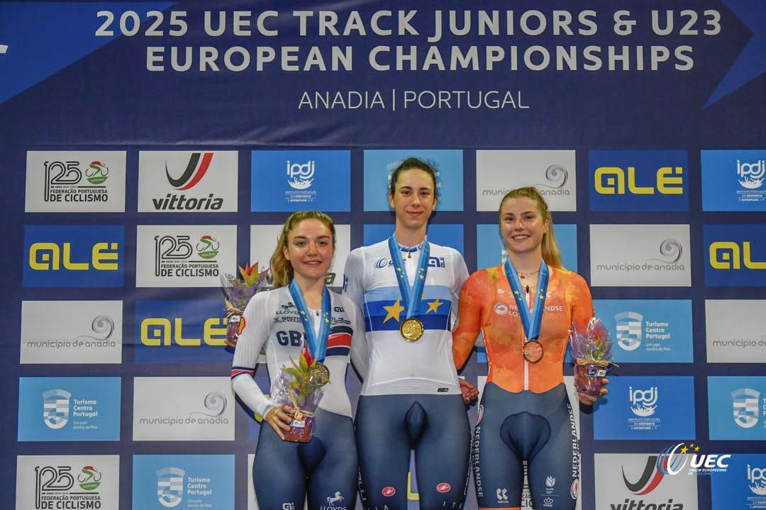 L'oro di Federica Venturelli ai Campionati Europei su pista Under 23 di Anadia ©TaskFoto/Sprint Cycling