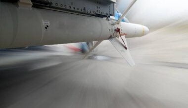 U.S.-supplied AGM-88 HARM anti-radar missile, under the wing of a Sukhoi Su-27 'Flanker' multirole fighter jet, from the Ukrainian Air Force - ready for a 'SEAD' mission.