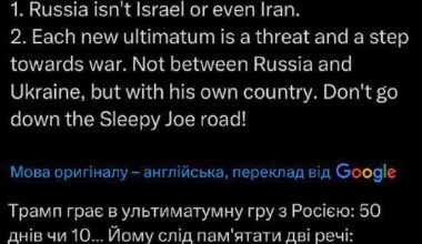 Medvedev threatened US with war amid Trump's statement about a 10-12 day deadline for Putin