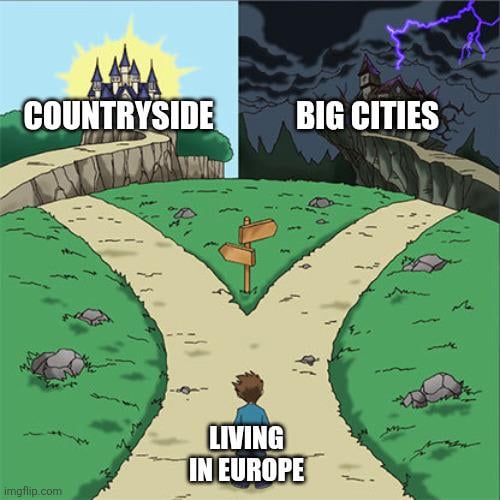 Living in Europe be like: