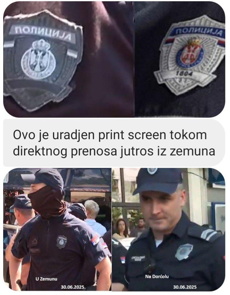 In Serbia, Vučić is recruiting criminals and is giving them a fake printed out bagdes to impersonate police officers and intimidate protesters.