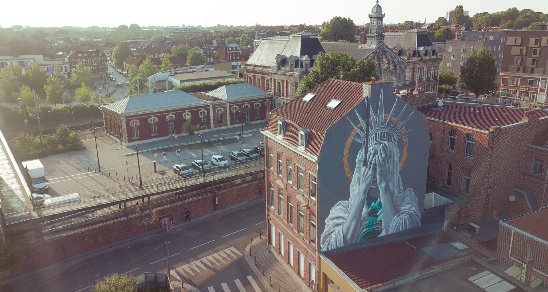 Massive Ashamed Statue of Liberty Mural Emerges in France