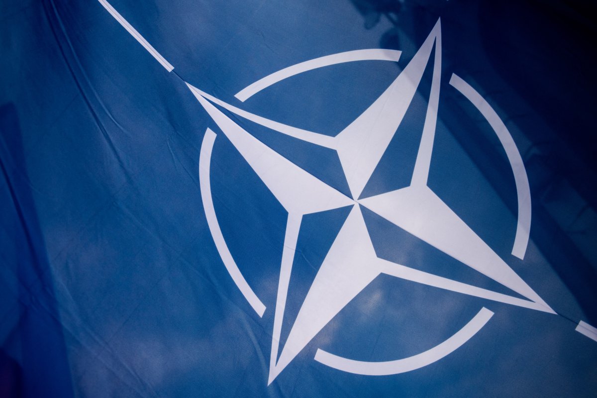 A NATO flag 