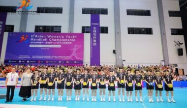 Photo by South Korean players who won bronze medal at the 11th Asian Women's Youth Handball Championship = Asian Handball Federation