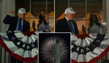 Melania Trump does President Trump's signature dance as first couple celebrates 4th of July at White House