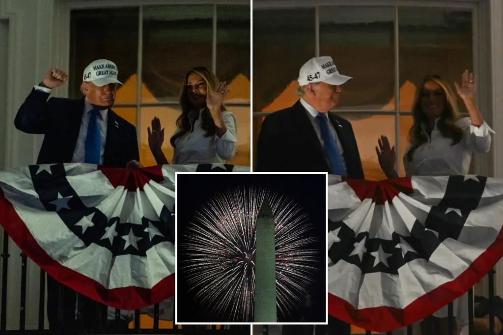 Melania Trump does President Trump's signature dance as first couple celebrates 4th of July at White House