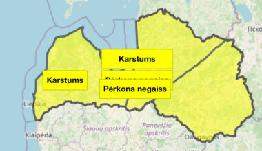 19. jūlijā izsludināts dzeltenais karstuma un pērkona negaisa brīdinājums