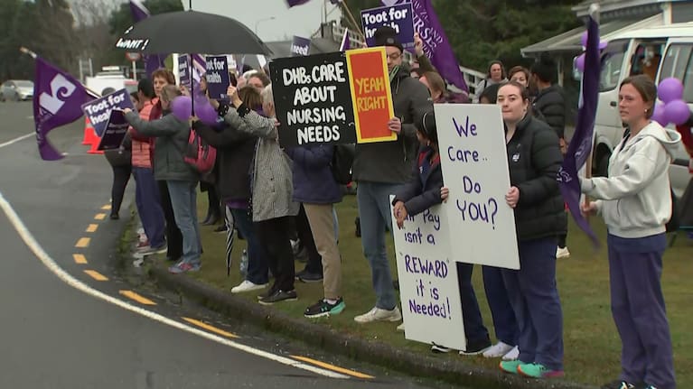 Nurses go on strike in Greymouth. 
