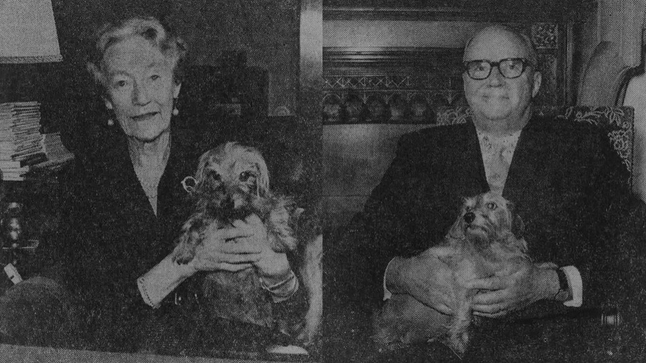 Grand Duchess Charlotte of Luxembourg Recreating a Photo of Her Late Husband Prince Consort Felix with His Dog