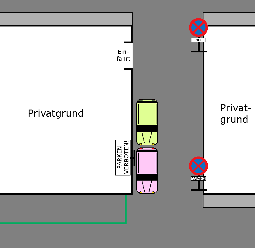 Private „Parken verboten!“-Schilder auf öffentlicher Straße