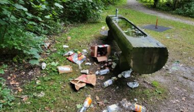Does anyone know how to request a perman trash can at a public place?