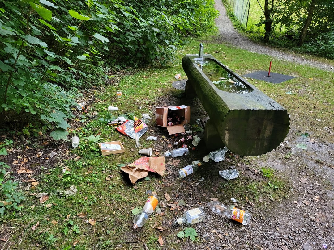 Does anyone know how to request a perman trash can at a public place?