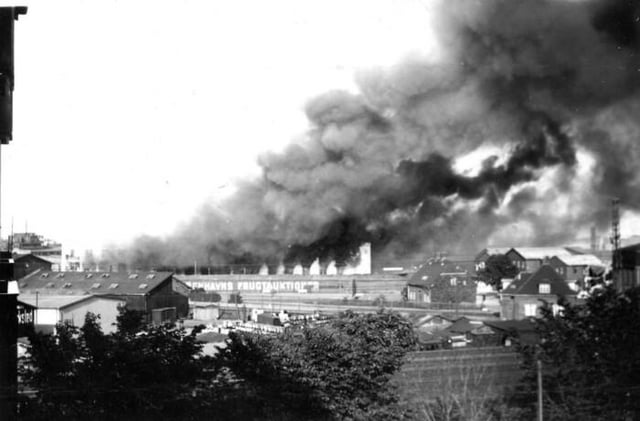 Den 22. juni 1944 bombede den antifascistiske modstandsgruppe BOPA Riffelsyndikatet med 400 kg sprængstof. Den største sabotageaktion under besættelsen.