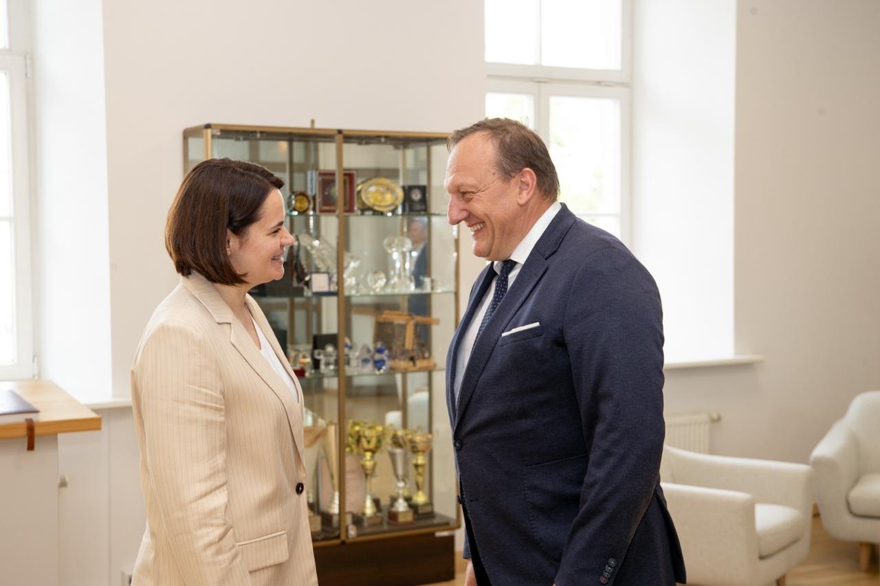 Sviatlana Tsikhanouskaya met with Lithuania’s Minister of the Interior Vladislavas Kondratovičius