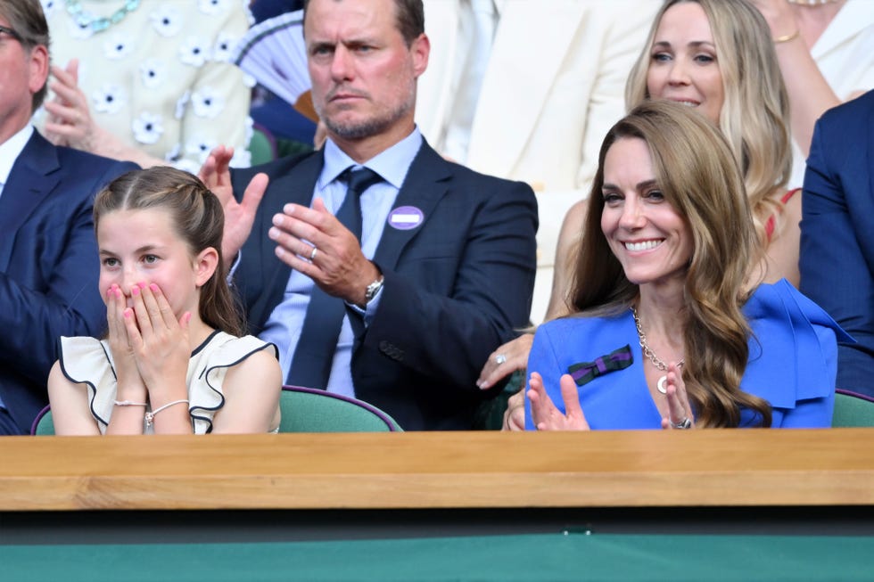 princess of wales and princess charlotte watching wimbledon mens final
