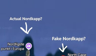 Why is the Nordkapp statue and road on a cape that's not actually the northernmost one?
