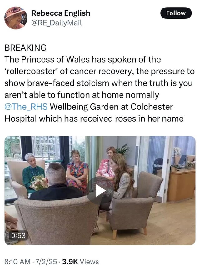 The Princess of Wales has spoken of the ‘rollercoaster’ of cancer recovery