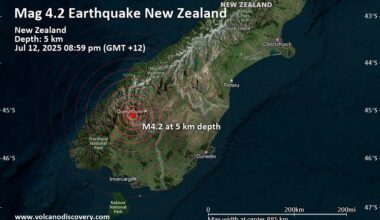 Moderate Magnitude 4.2 Quake Hits 31 km Southwest of Queenstown, New Zealand in the Evening