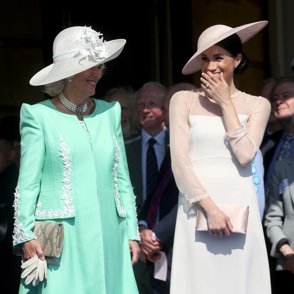 camilla, duchess of cornwall and meghan, duchess of sussex attend the prince of wales 70th birthday patronage celebration held at buckingham palace on may 22, 2018