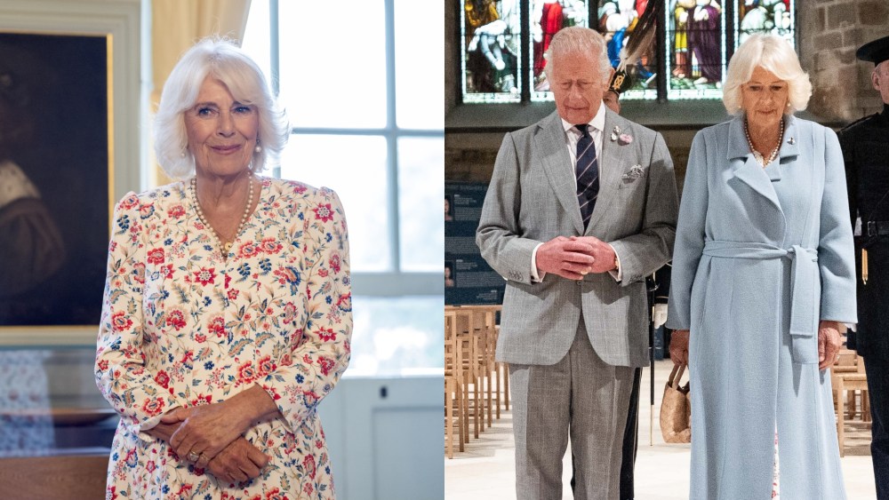 EDINBURGH, SCOTLAND - JULY 2: King Charles III and Queen Camilla unveil a memorial stone for Queen Elizabeth II in St Giles Cathedral in Edinburgh, where she was laid at rest before being taken to London, as part of their trip to Scotland for Holyrood Week on July 2, 2025 in Edinburgh, Scotland. King Charles III and Queen Camilla are visiting Scotland with members of the Royal Family for a Royal Week until Friday, July 04. (Photo by Aaron Chown - WPA Pool/Getty Images)
