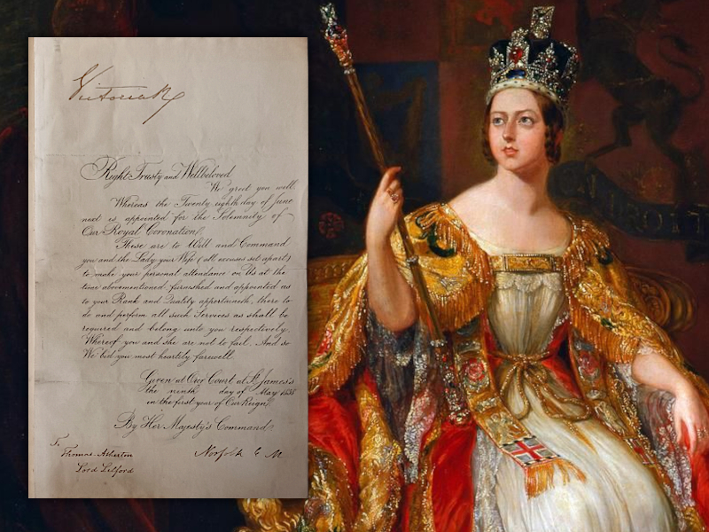 Queen Victoria signed coronation invitation