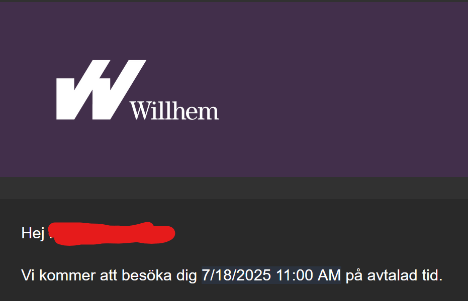 Verkar som att även hyresvärden har börjat med detta Am*rikanska käbbel. Jag har inte tid den sjunde Octodecember!