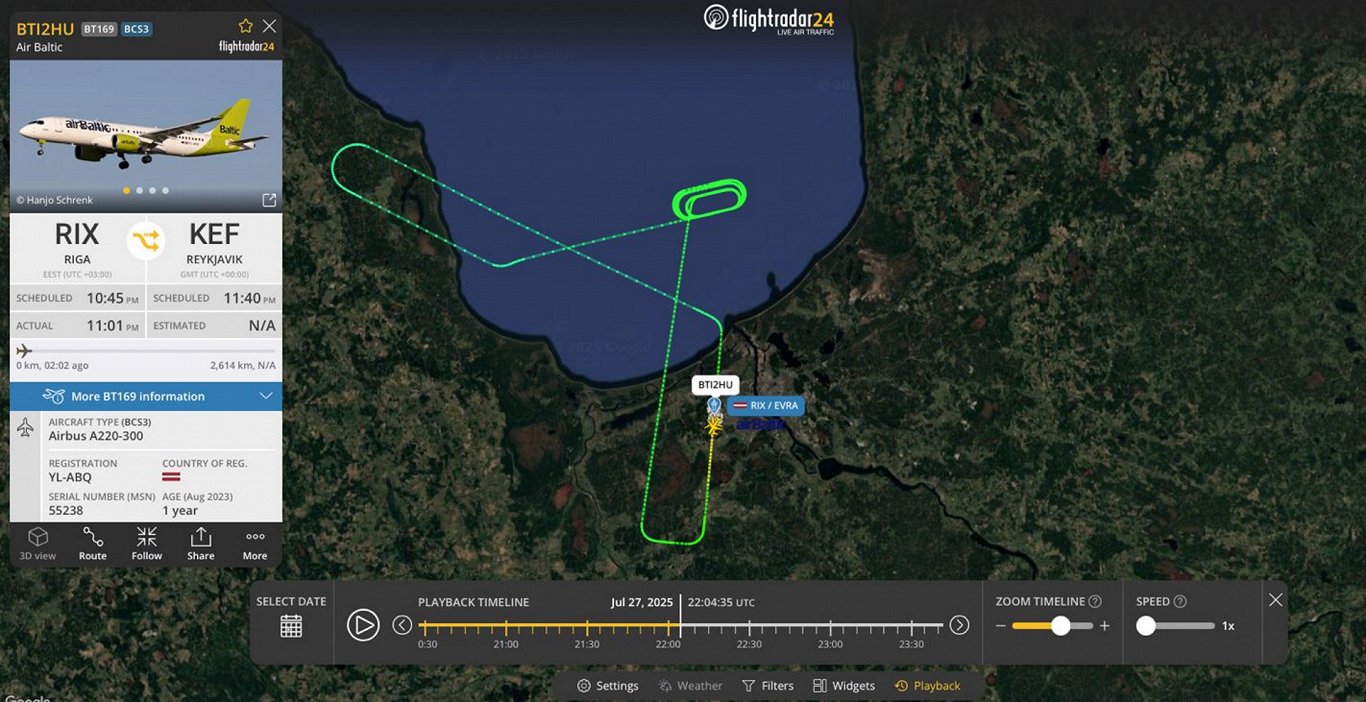 airBaltics's Riga-Reykjavik flight made U-turn Sunday / Article
