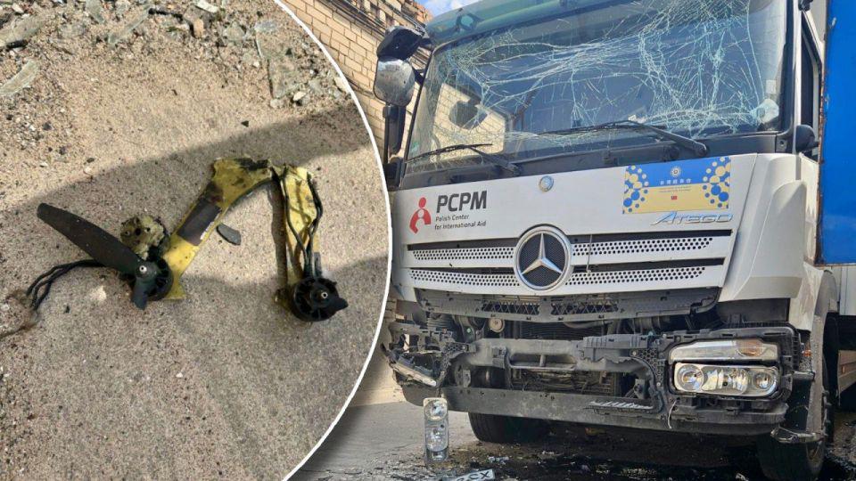 Polish aid truck hit by Russian drone in southern Ukraine