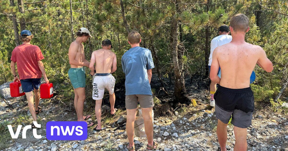 Scouts uit Kieldrecht blussen beginnende bosbrand in Albanië: "Met emmers van sluikstort water uit rivier gehaald" | VRT NWS: nieuws