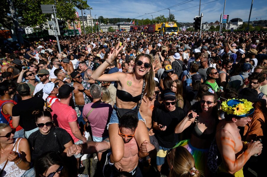 Participants celebrate the 29th edition of Street Parade