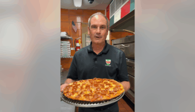 Aurelio's plates up the 'Poperoni Pizza' in honor of Pope Leo XIV
