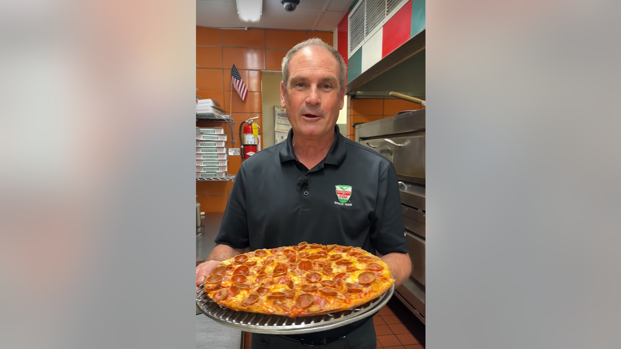 Aurelio's plates up the 'Poperoni Pizza' in honor of Pope Leo XIV
