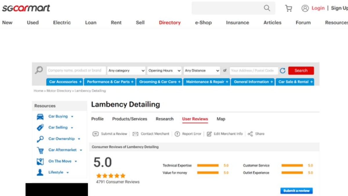 Car detailing firm admits to posting fake AI-generated 5-star reviews on Sgcarmart in first such case