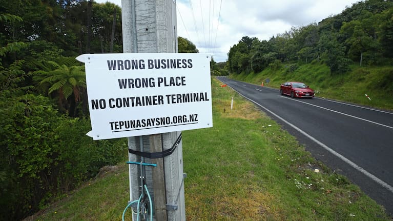 Signs are dotted around Te Puna opposing the industrial park on Te Puna Station Road.