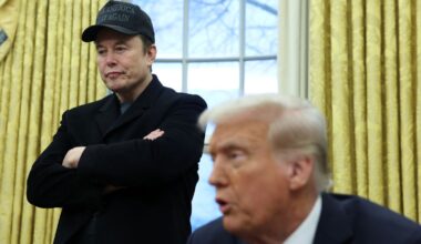 Elon Musk in the Oval Office with Donald Trump in February. Reuters file pic