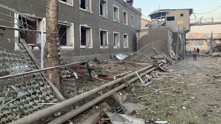 Ukraine - A view of the penal colony hit by a Russian air strike in Zaporizhzhia region, July 29, 2025. MANDATORY CREDIT - State Penitentiar