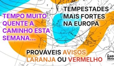 Vem aí uma forte onda de calor, dias muito quentes no litoral, vento e risco de incêndio - possível aviso vermelho novamente... - Tempo esta semana 21 a 27 de julho 2025