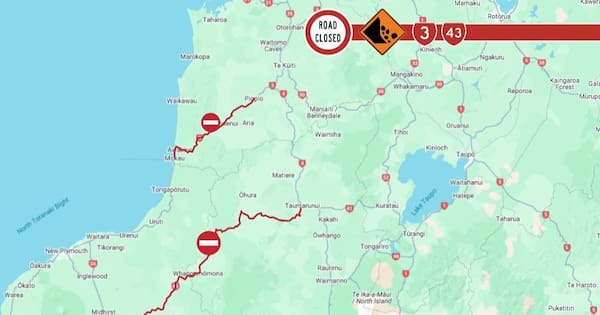 Slip closes part of SH3 in north Taranaki