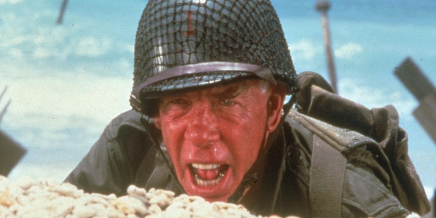 Lee Marvin barking orders in The Big Red One 